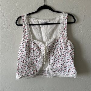 Reformation Floral Lace Trim Tank Top